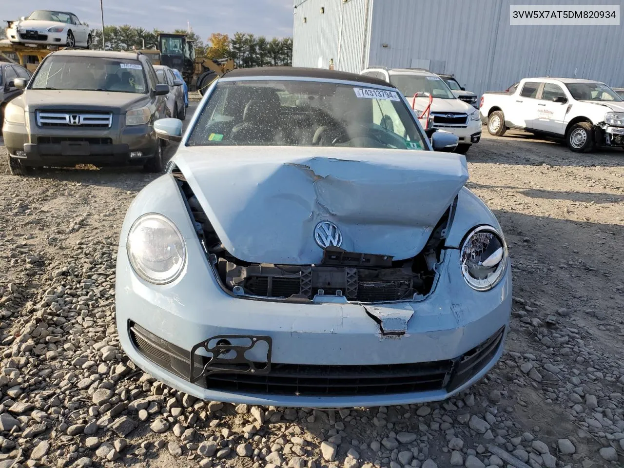 2013 Volkswagen Beetle VIN: 3VW5X7AT5DM820934 Lot: 74313794