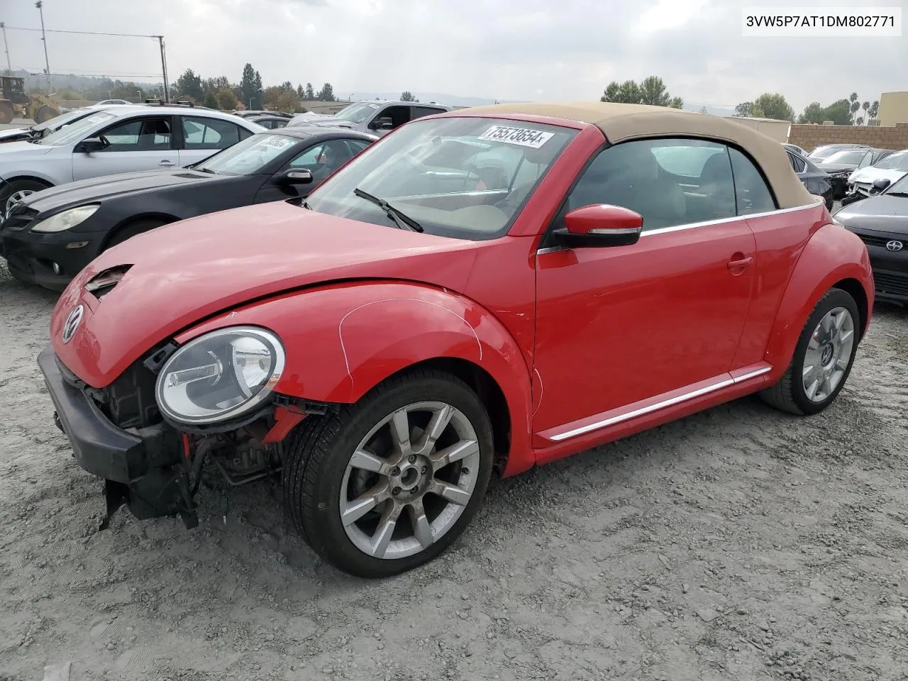 2013 Volkswagen Beetle VIN: 3VW5P7AT1DM802771 Lot: 75573654