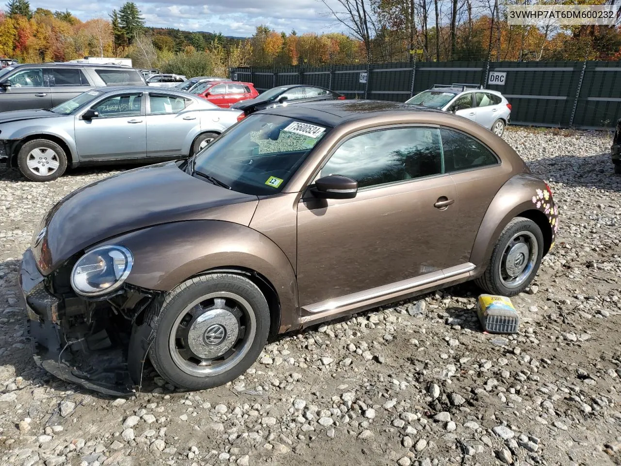 2013 Volkswagen Beetle VIN: 3VWHP7AT6DM600232 Lot: 75600524