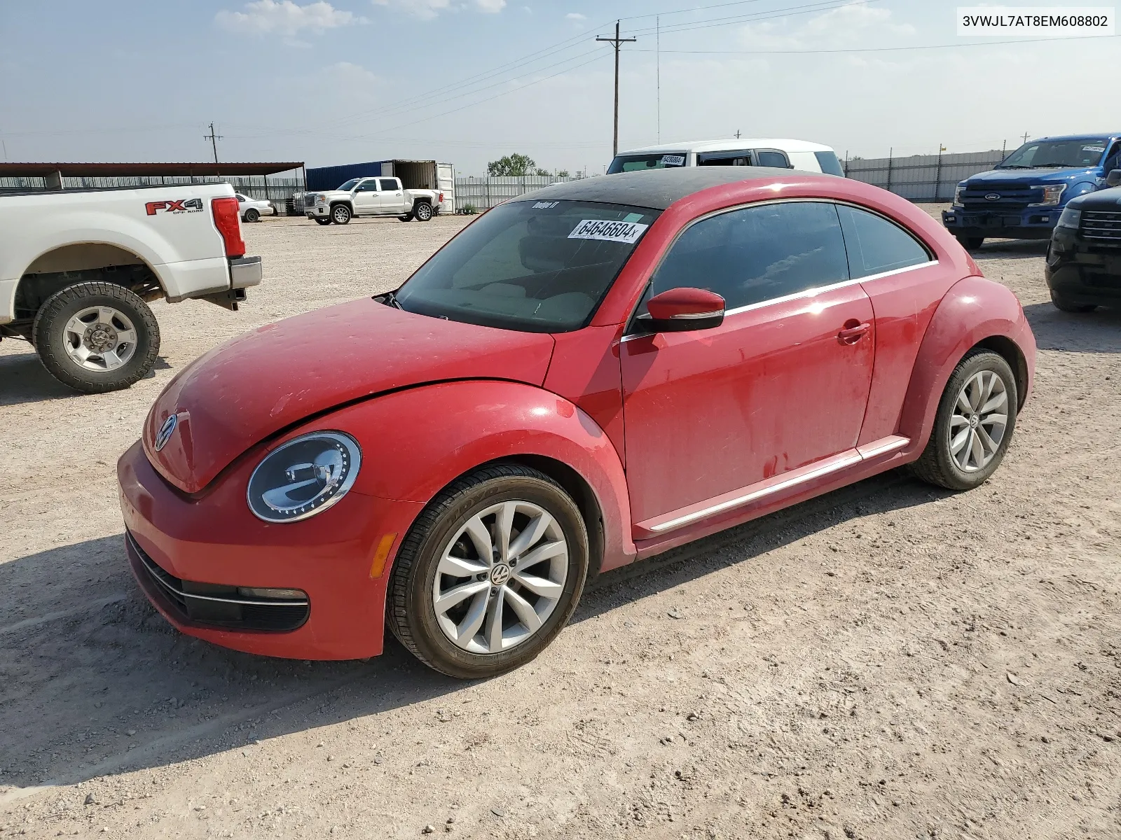 2014 Volkswagen Beetle VIN: 3VWJL7AT8EM608802 Lot: 64646604