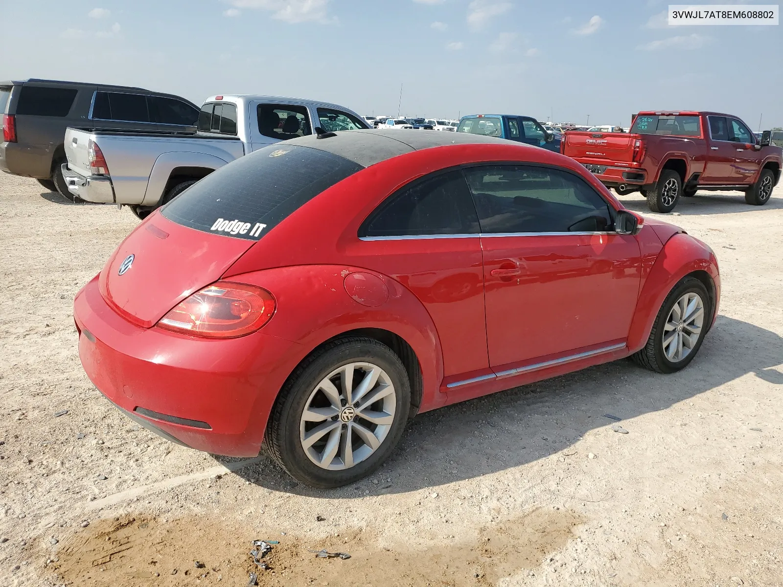 2014 Volkswagen Beetle VIN: 3VWJL7AT8EM608802 Lot: 64646604