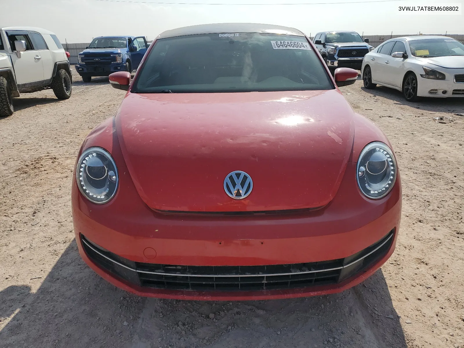 2014 Volkswagen Beetle VIN: 3VWJL7AT8EM608802 Lot: 64646604