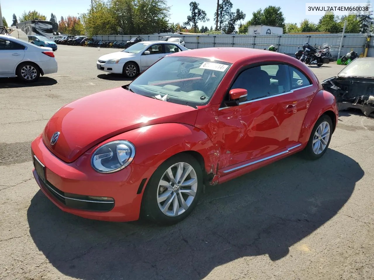 2014 Volkswagen Beetle VIN: 3VWJL7AT4EM660038 Lot: 69712414