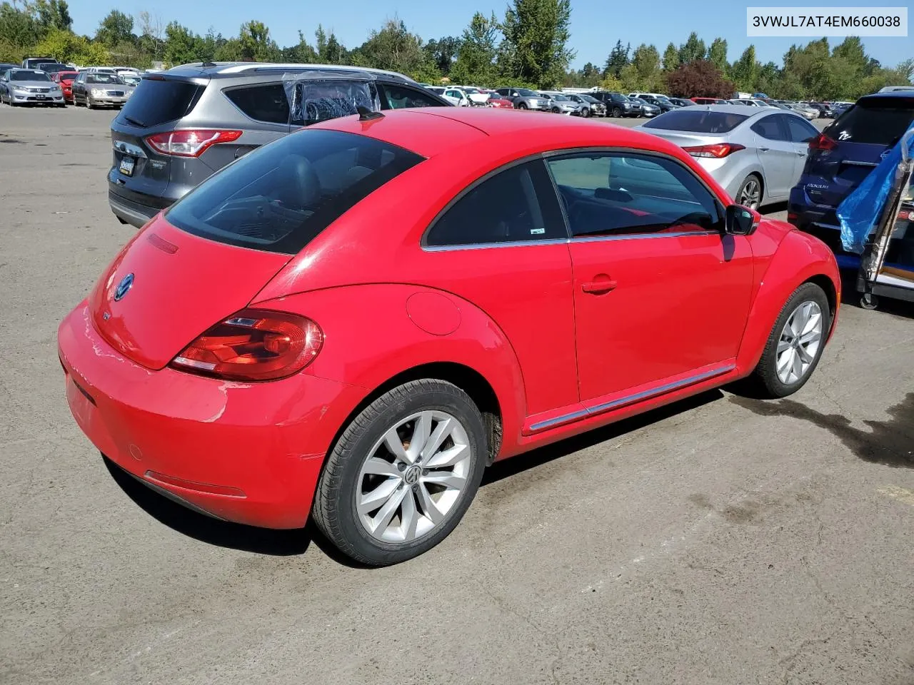 2014 Volkswagen Beetle VIN: 3VWJL7AT4EM660038 Lot: 69712414