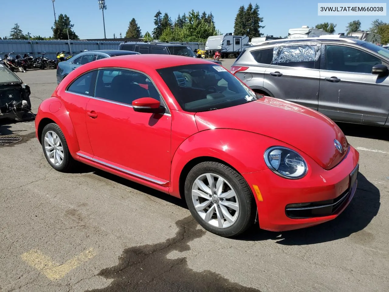 2014 Volkswagen Beetle VIN: 3VWJL7AT4EM660038 Lot: 69712414