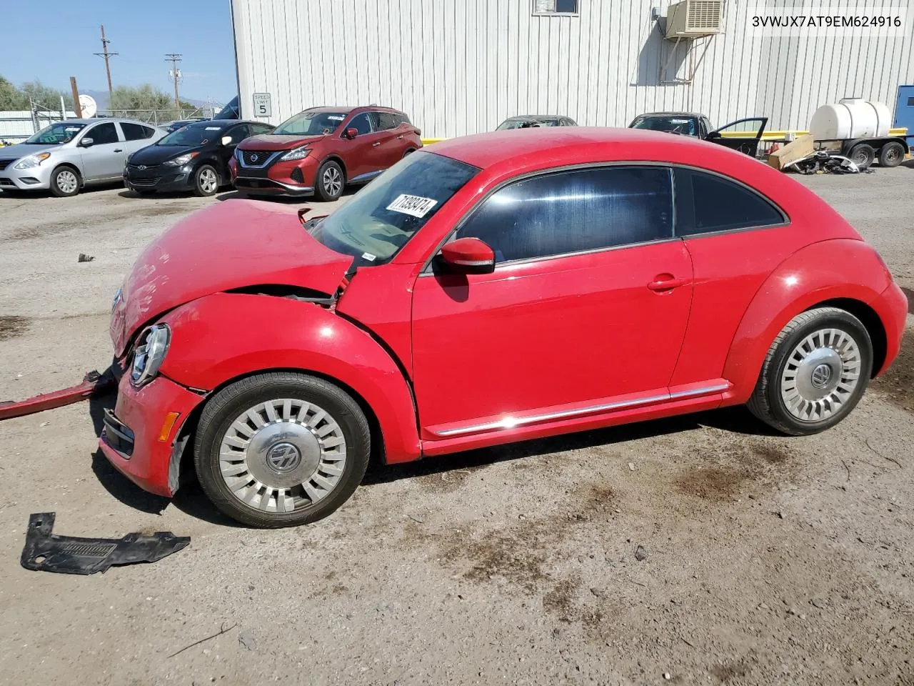 2014 Volkswagen Beetle VIN: 3VWJX7AT9EM624916 Lot: 71393474