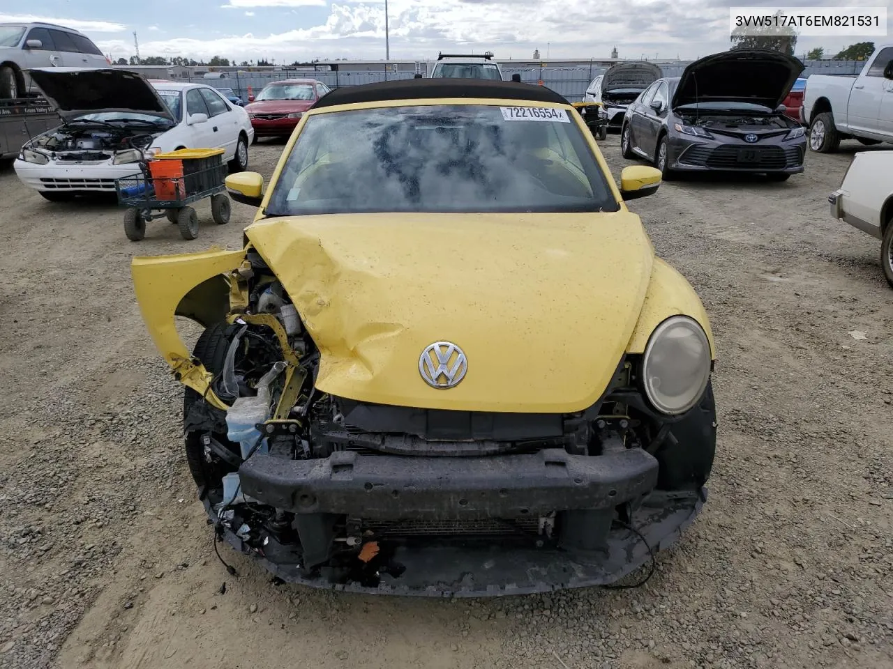 2014 Volkswagen Beetle VIN: 3VW517AT6EM821531 Lot: 72216554