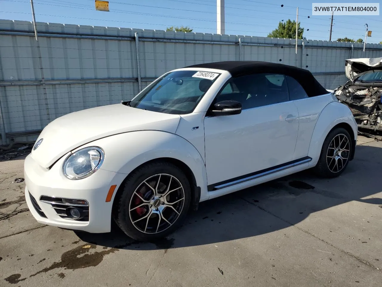 2014 Volkswagen Beetle Turbo VIN: 3VW8T7AT1EM804000 Lot: 72649374