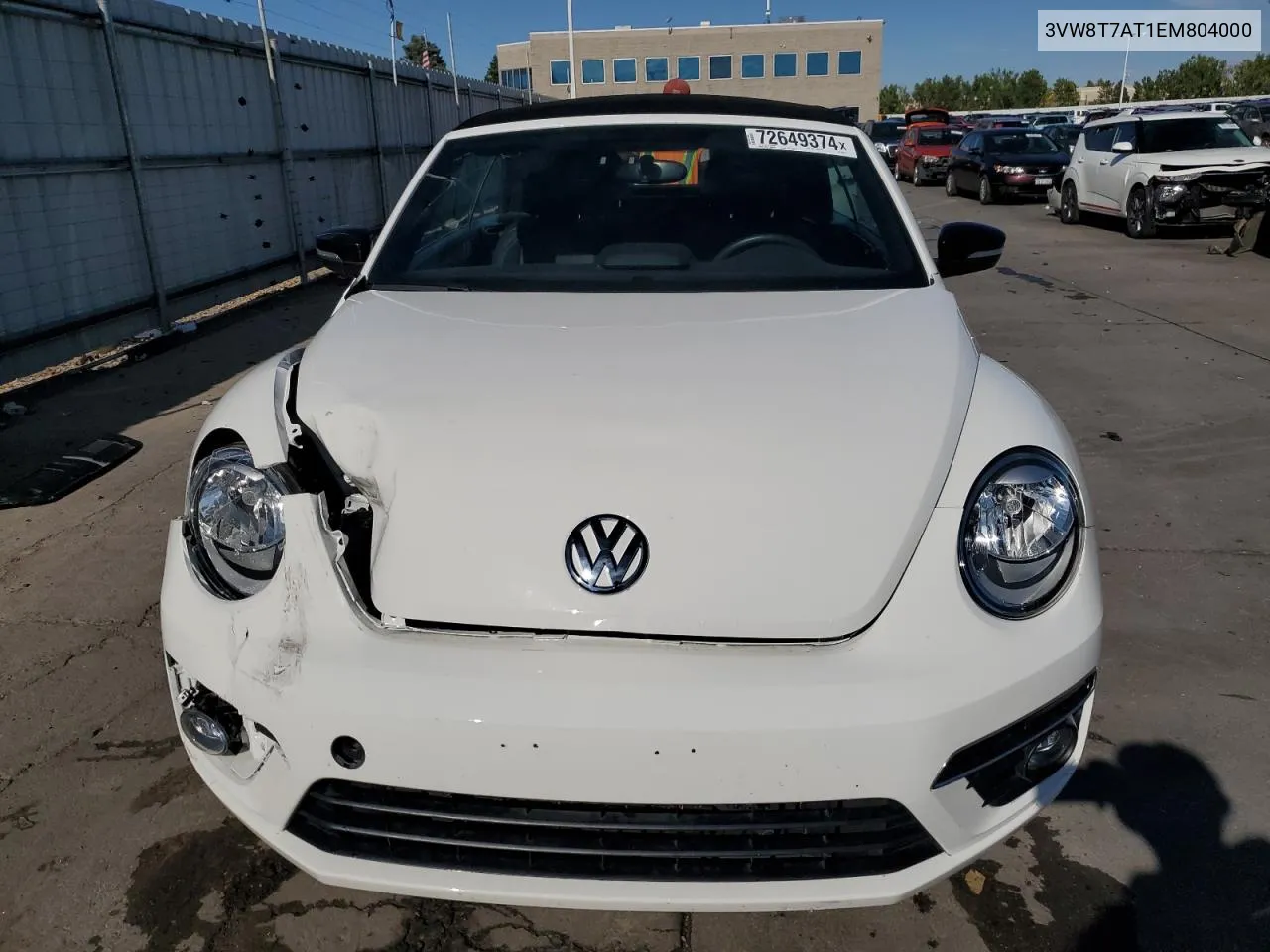 2014 Volkswagen Beetle Turbo VIN: 3VW8T7AT1EM804000 Lot: 72649374