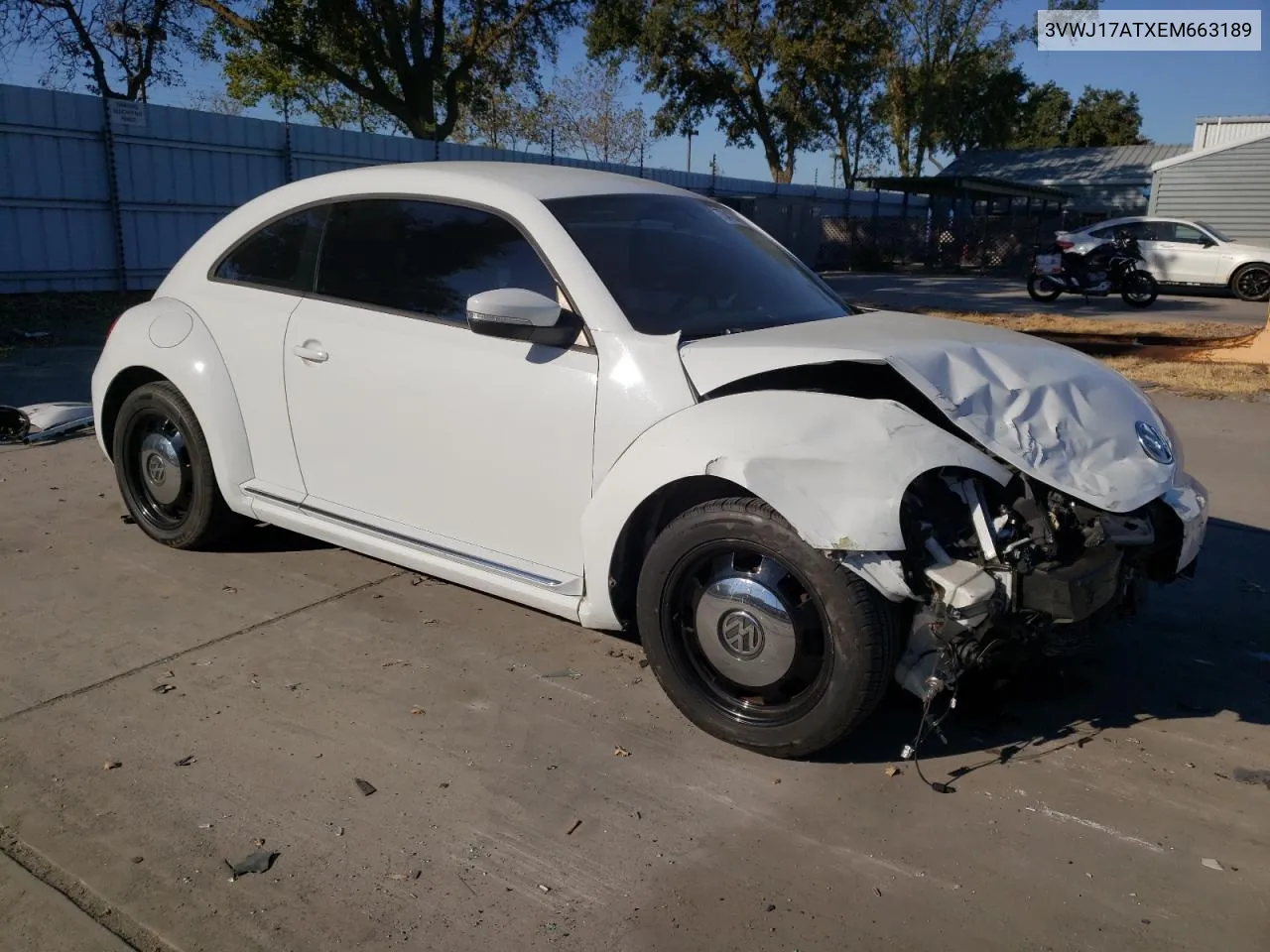 2014 Volkswagen Beetle VIN: 3VWJ17ATXEM663189 Lot: 73412404