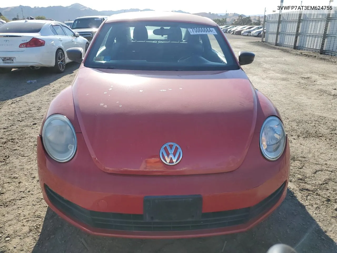 2014 Volkswagen Beetle VIN: 3VWFP7AT3EM624755 Lot: 75066684