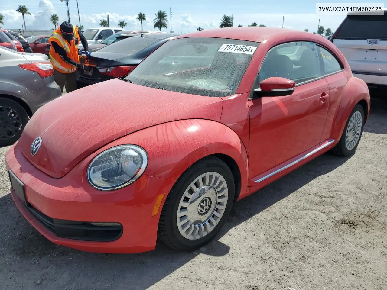 2014 Volkswagen Beetle VIN: 3VWJX7AT4EM607425 Lot: 75714654