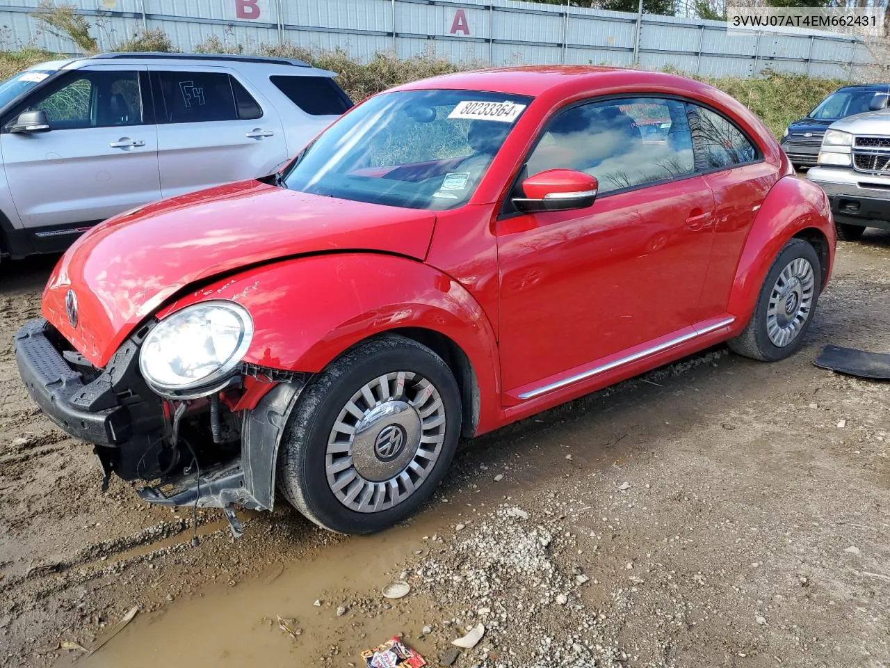 2014 Volkswagen Beetle VIN: 3VWJ07AT4EM662431 Lot: 80233364