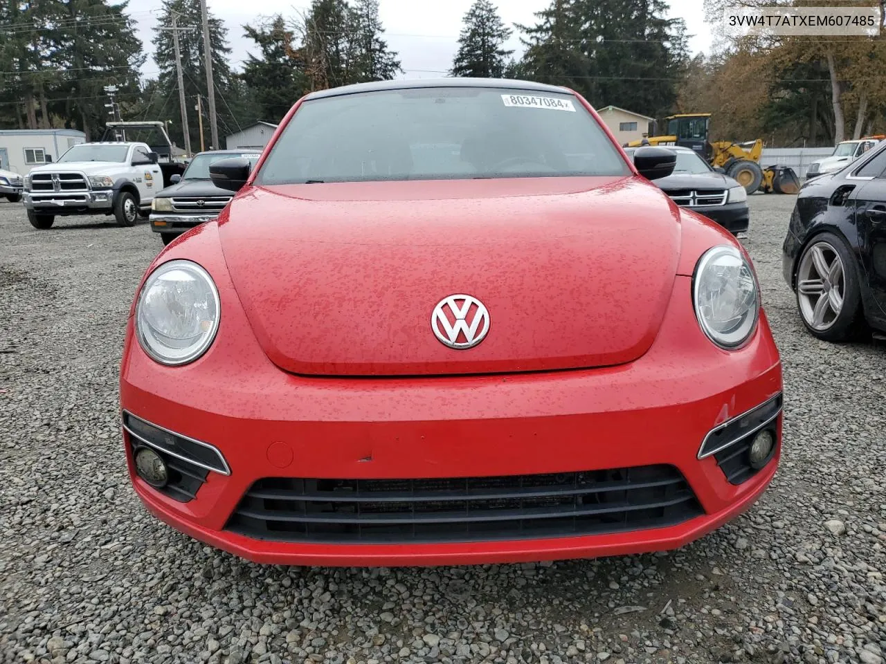 2014 Volkswagen Beetle Turbo VIN: 3VW4T7ATXEM607485 Lot: 80347084