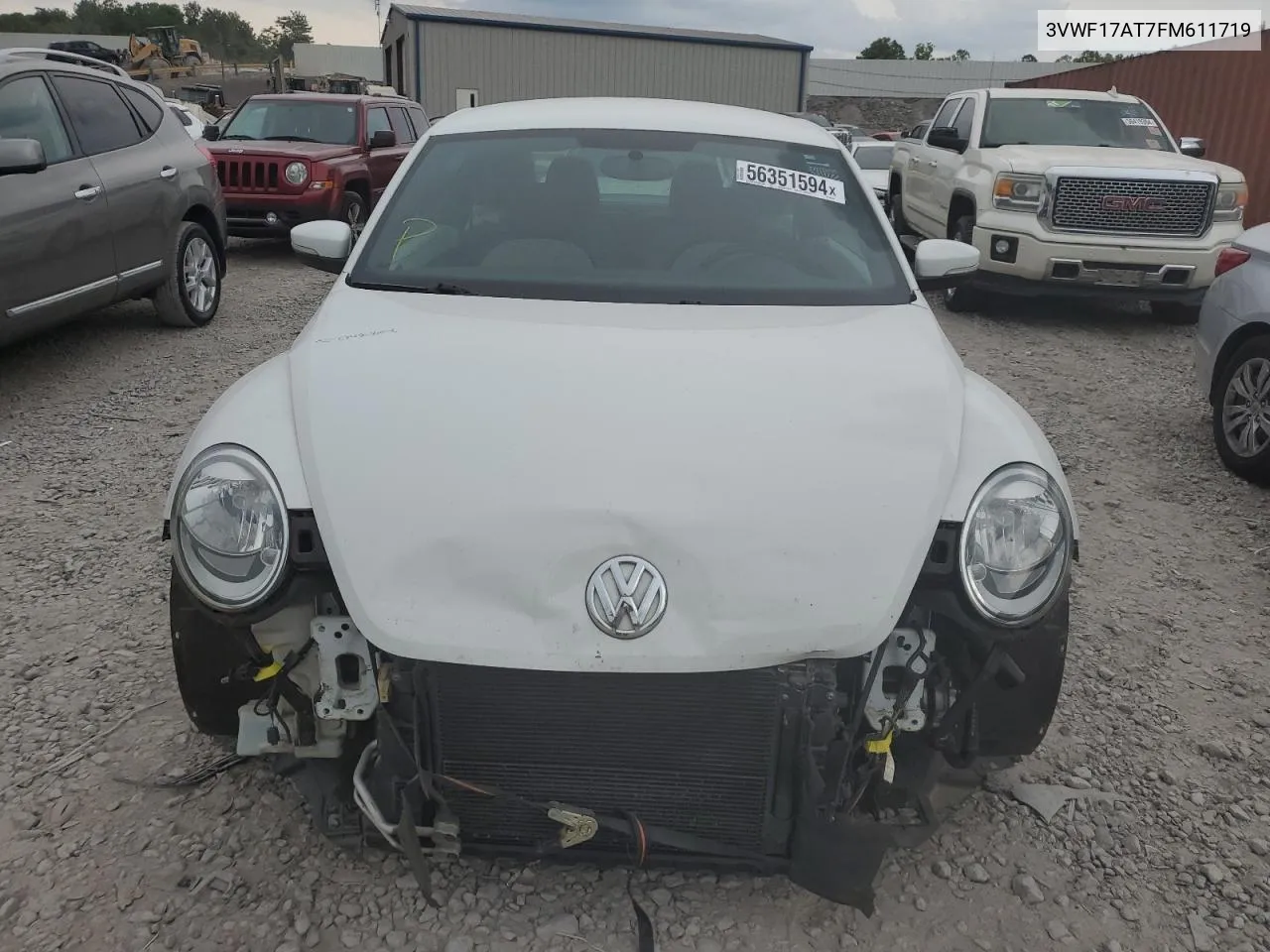 2015 Volkswagen Beetle 1.8T VIN: 3VWF17AT7FM611719 Lot: 56351594