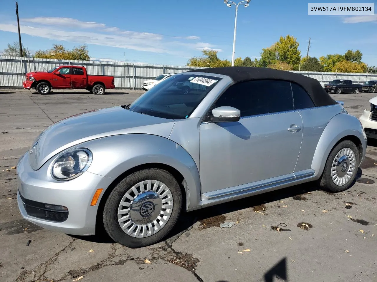 2015 Volkswagen Beetle 1.8T VIN: 3VW517AT9FM802134 Lot: 75044894