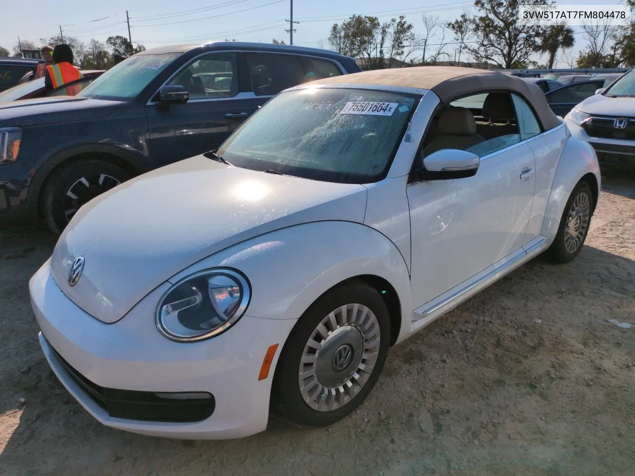 2015 Volkswagen Beetle 1.8T VIN: 3VW517AT7FM804478 Lot: 75501664