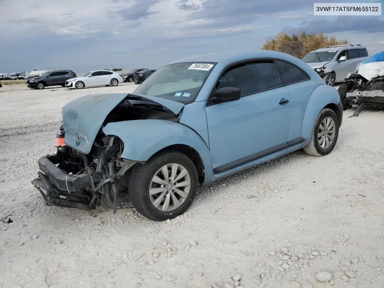 2015 Volkswagen Beetle 1.8T VIN: 3VWF17AT5FM655122 Lot: 75697004