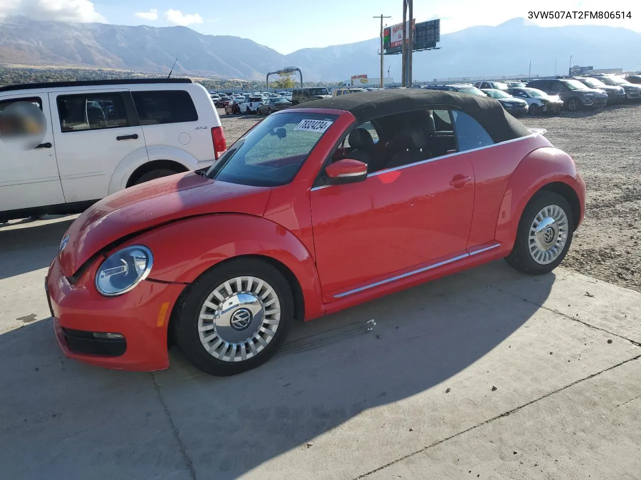 2015 Volkswagen Beetle 1.8T VIN: 3VW507AT2FM806514 Lot: 78324234