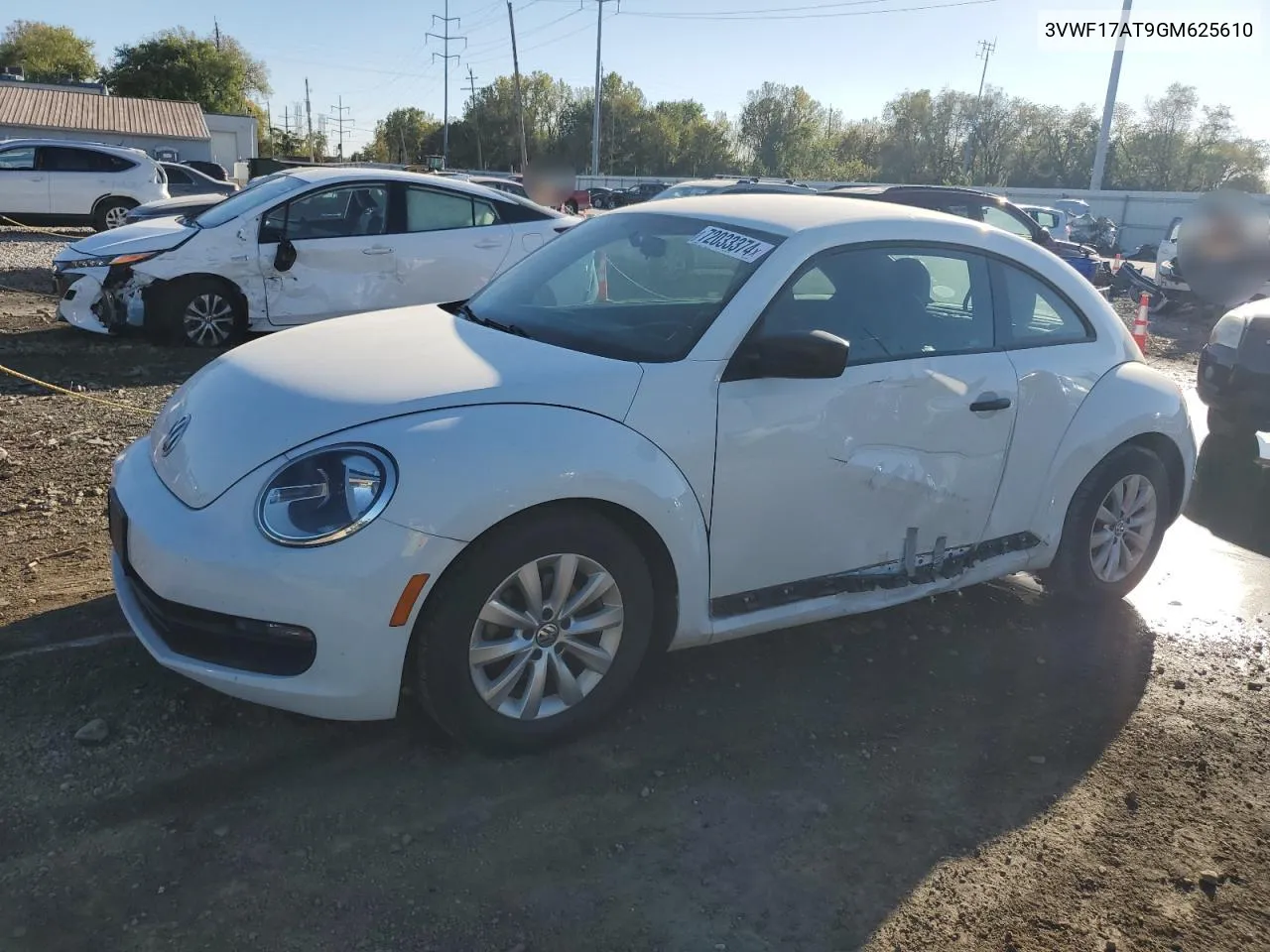 2016 Volkswagen Beetle 1.8T VIN: 3VWF17AT9GM625610 Lot: 72033374