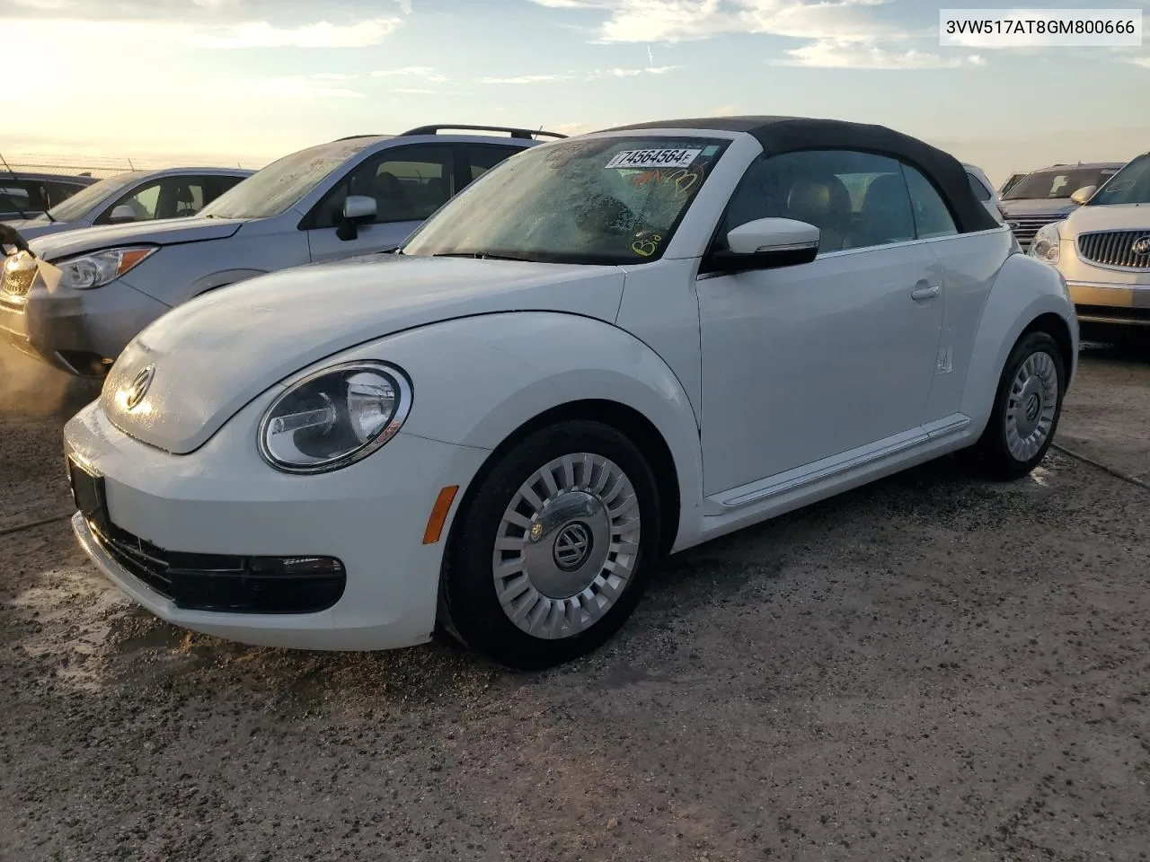 2016 Volkswagen Beetle S/Se VIN: 3VW517AT8GM800666 Lot: 74564564