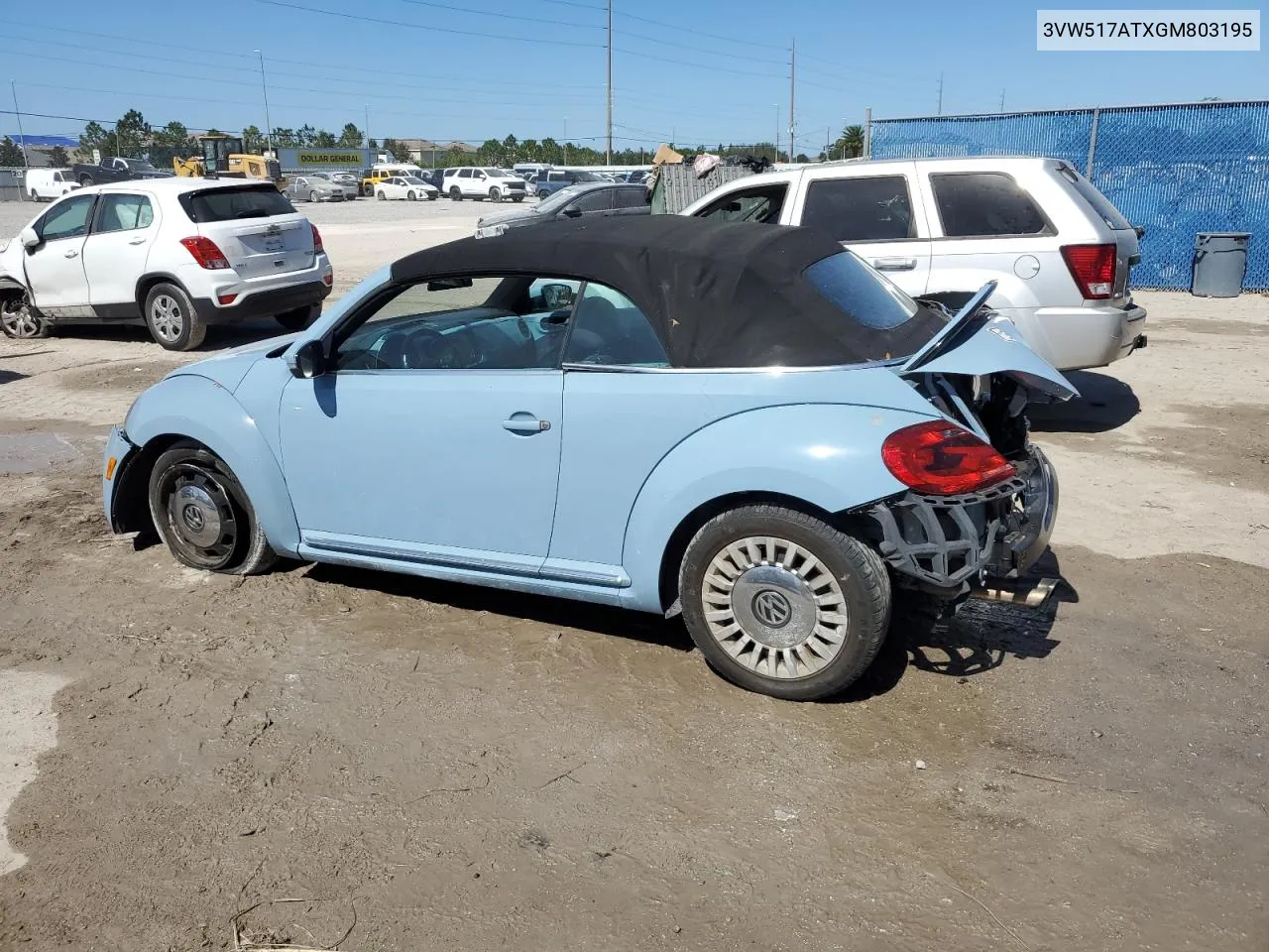 2016 Volkswagen Beetle S/Se VIN: 3VW517ATXGM803195 Lot: 76043564