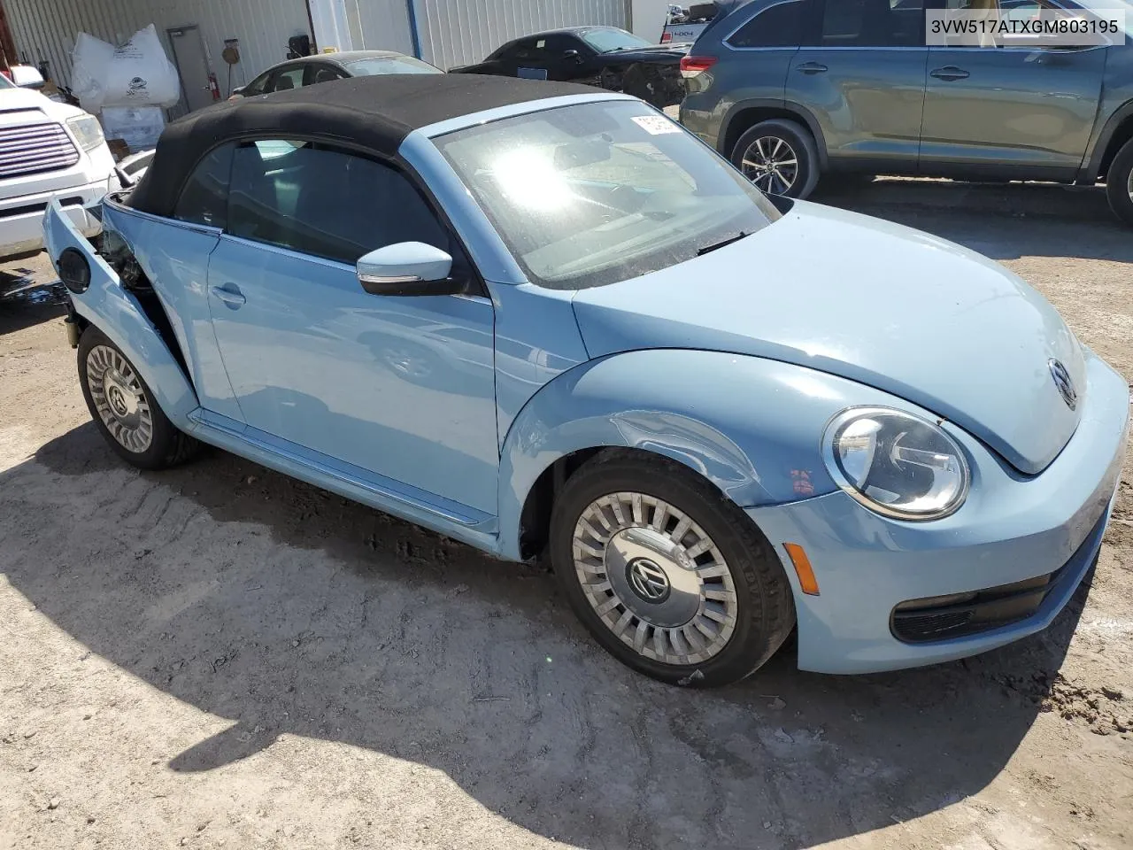 2016 Volkswagen Beetle S/Se VIN: 3VW517ATXGM803195 Lot: 76043564