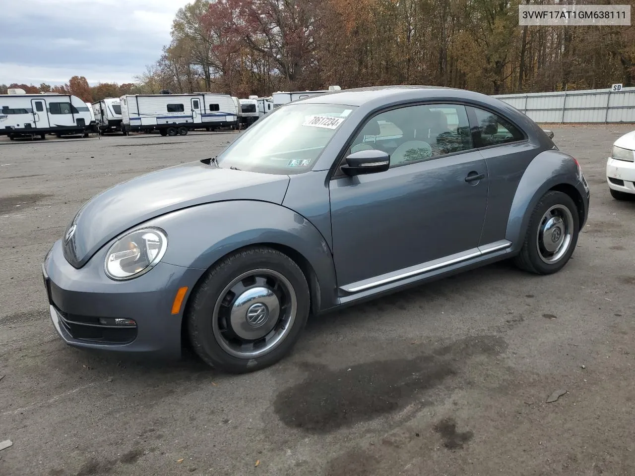 2016 Volkswagen Beetle 1.8T VIN: 3VWF17AT1GM638111 Lot: 78617234