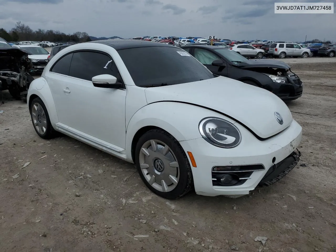 2018 Volkswagen Beetle Se VIN: 3VWJD7AT1JM727458 Lot: 69625164