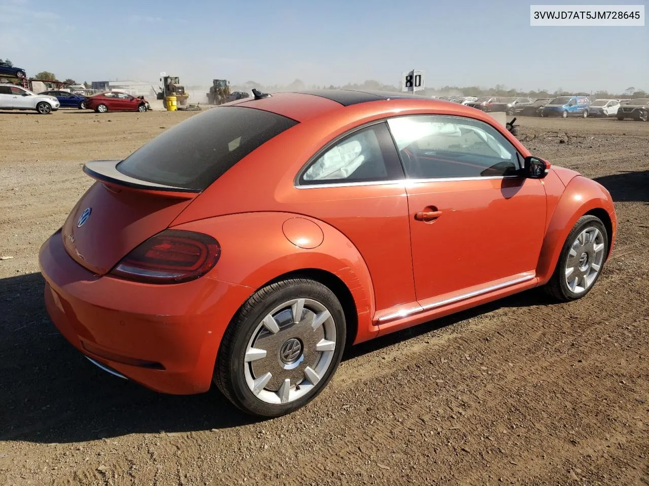 2018 Volkswagen Beetle Se VIN: 3VWJD7AT5JM728645 Lot: 73572174