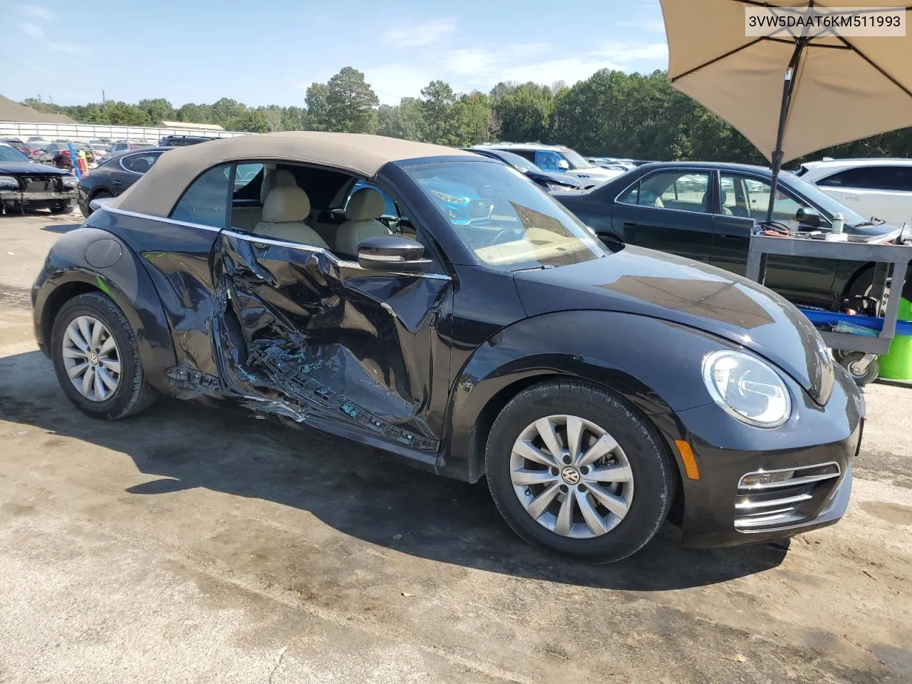 2019 Volkswagen Beetle S VIN: 3VW5DAAT6KM511993 Lot: 72984444