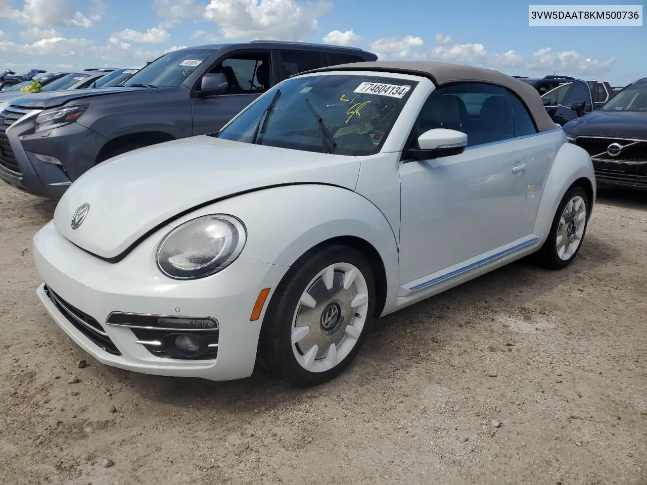 2019 Volkswagen Beetle S VIN: 3VW5DAAT8KM500736 Lot: 74604134