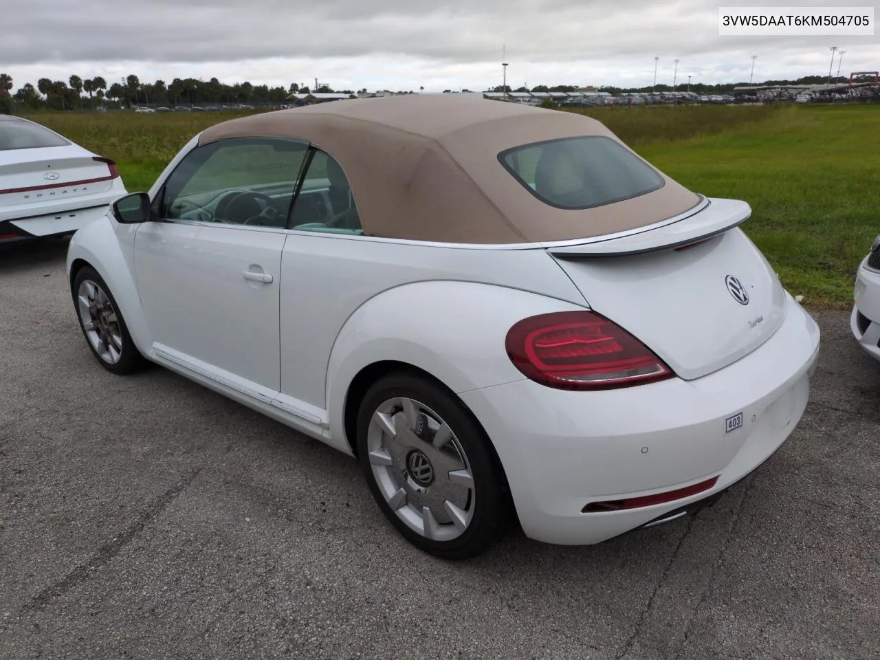 2019 Volkswagen Beetle S VIN: 3VW5DAAT6KM504705 Lot: 74605614