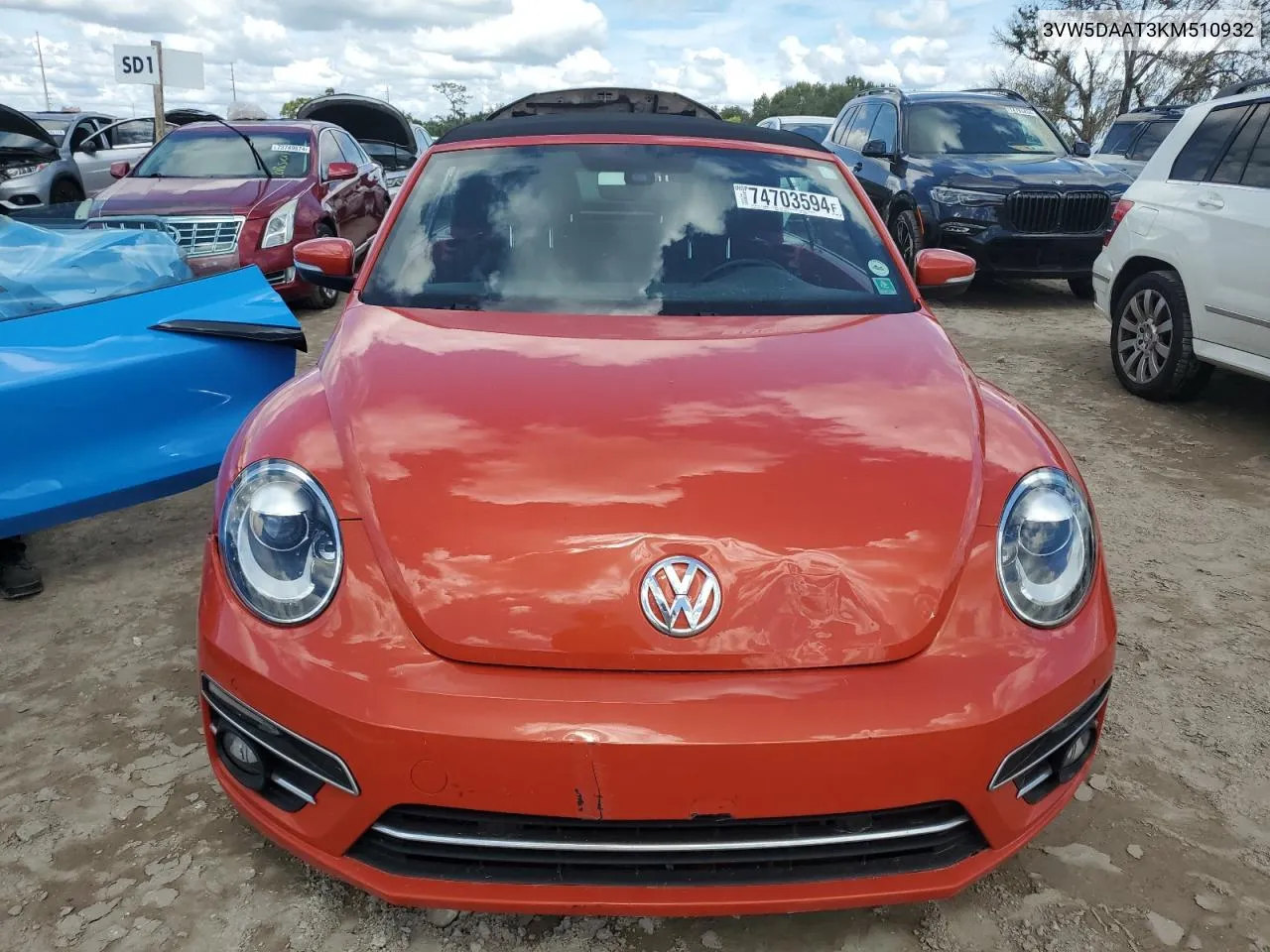 2019 Volkswagen Beetle S VIN: 3VW5DAAT3KM510932 Lot: 74703594