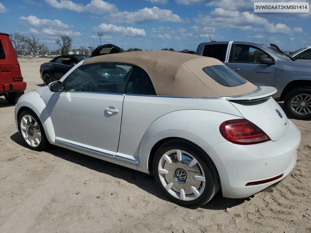 2019 Volkswagen Beetle S VIN: 3VW5DAAT2KM501414 Lot: 78307574