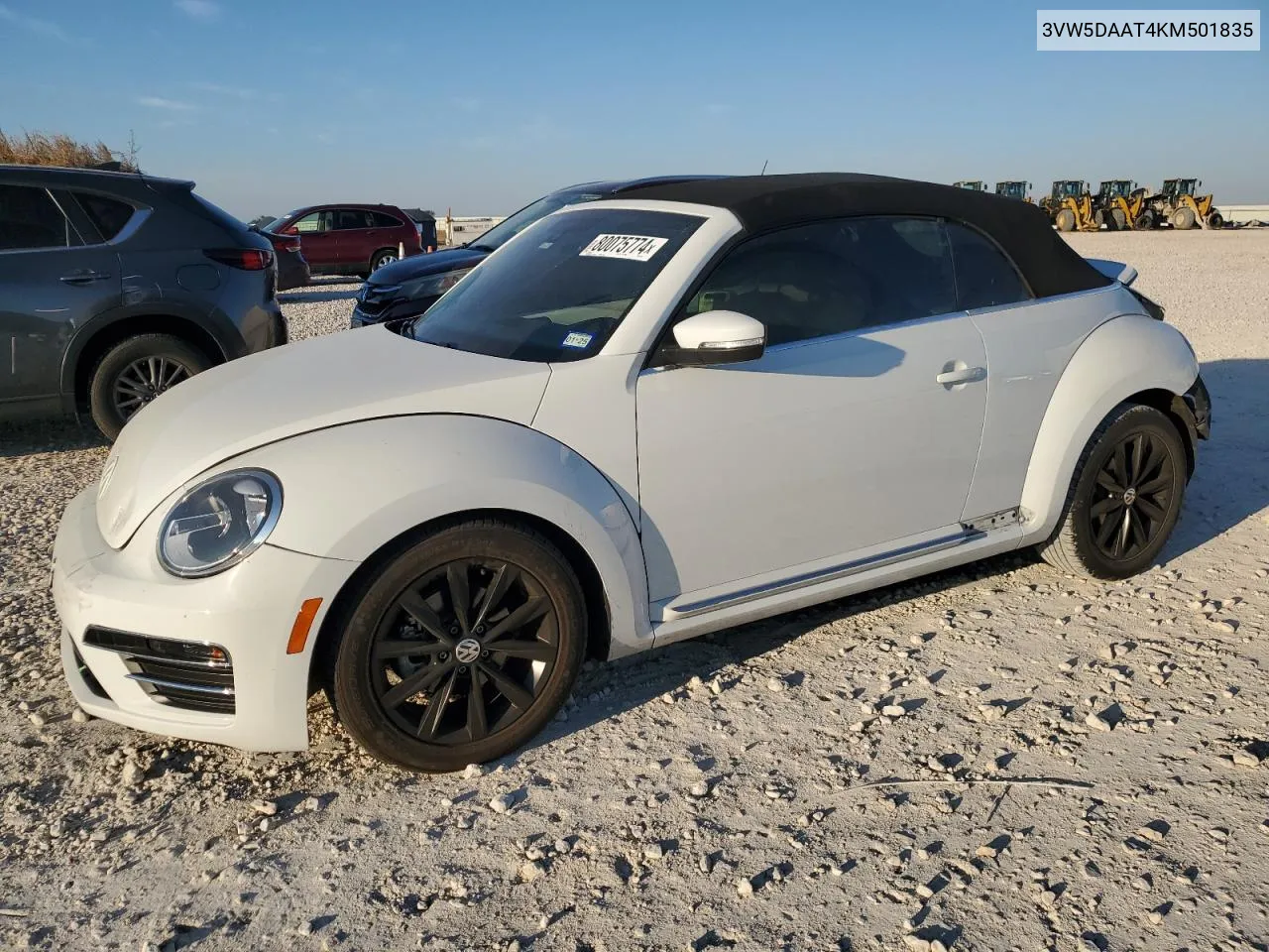 2019 Volkswagen Beetle S VIN: 3VW5DAAT4KM501835 Lot: 80075774