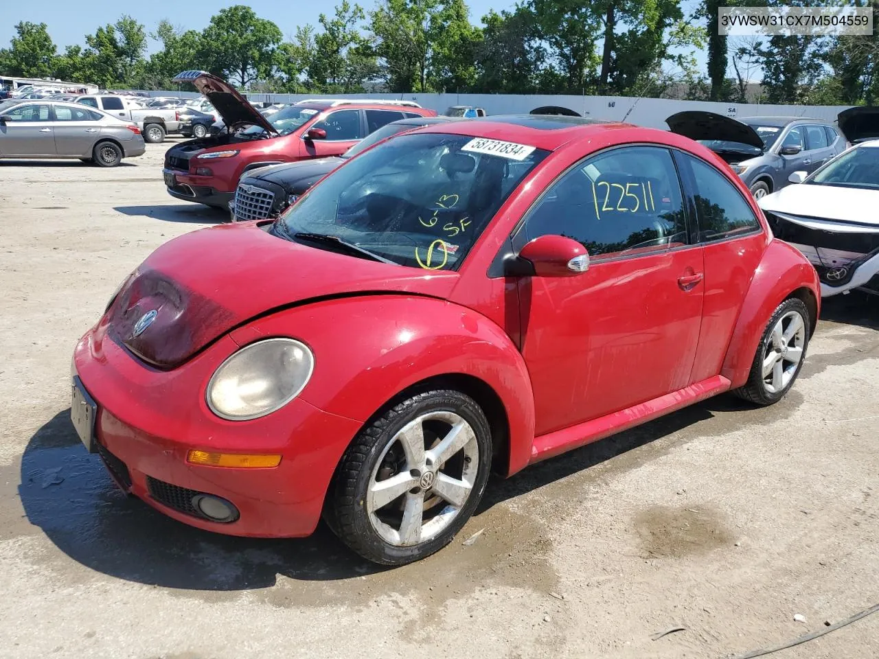 2007 Volkswagen New Beetle 2.5L Option Package 2 VIN: 3VWSW31CX7M504559 Lot: 58731834