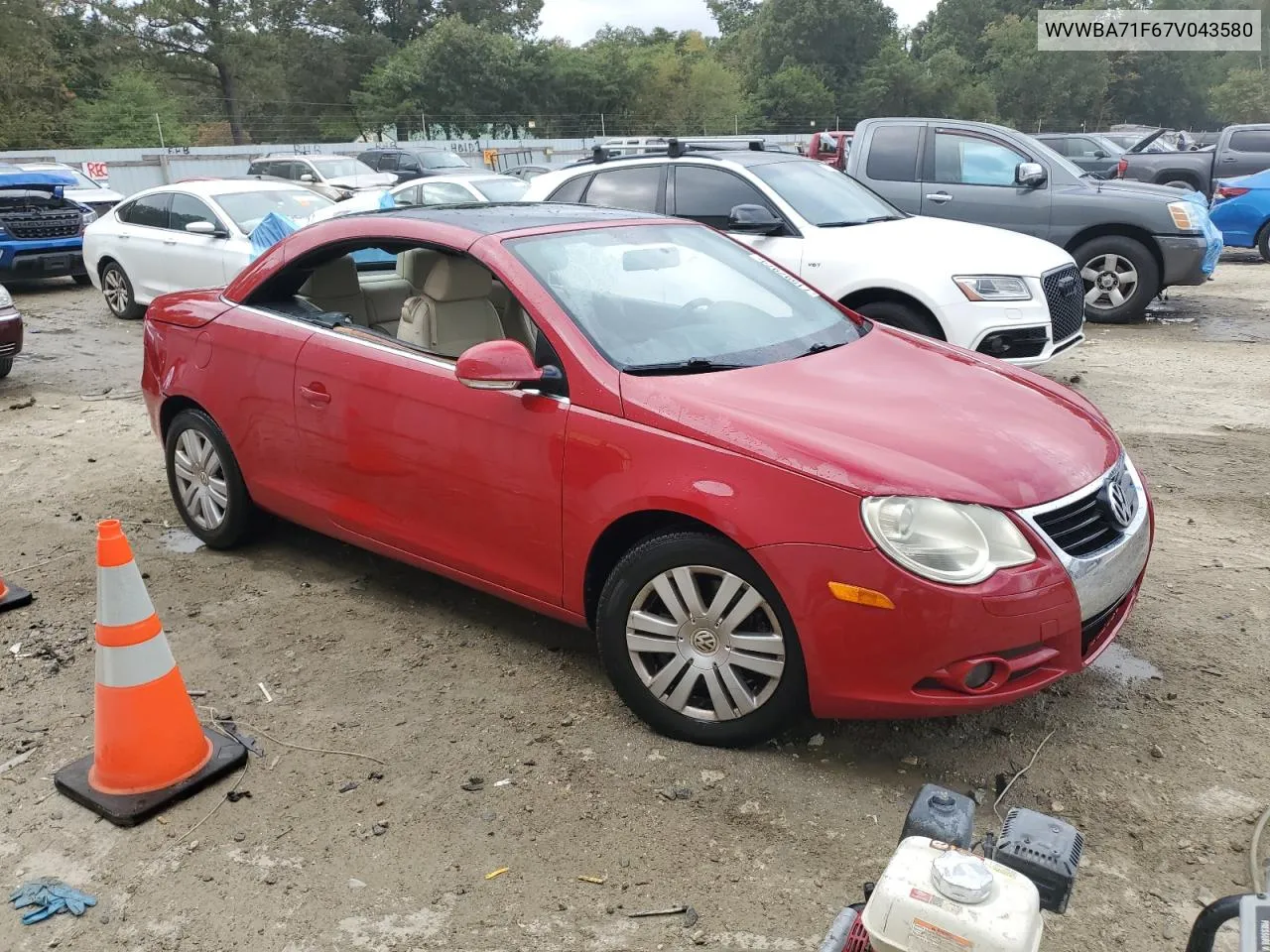 WVWBA71F67V043580 2007 Volkswagen Eos 2.0T