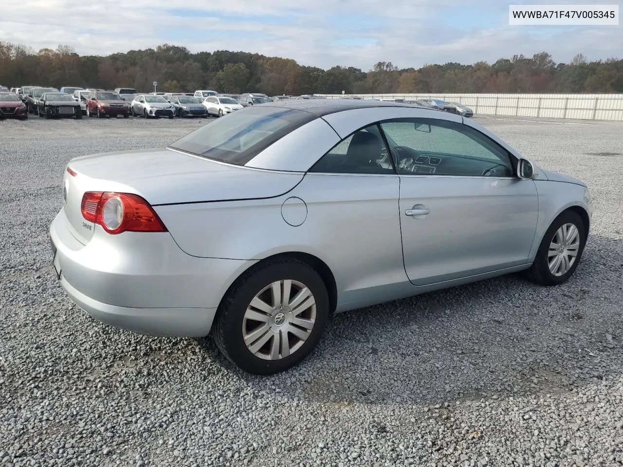 2007 Volkswagen Eos 2.0T VIN: WVWBA71F47V005345 Lot: 77947594