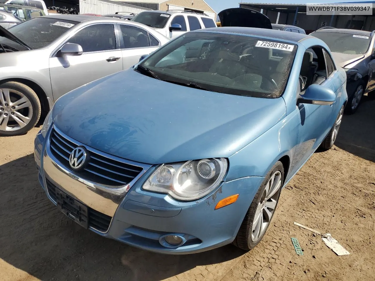 2008 Volkswagen Eos Vr6 VIN: WVWDB71F38V039347 Lot: 72598194