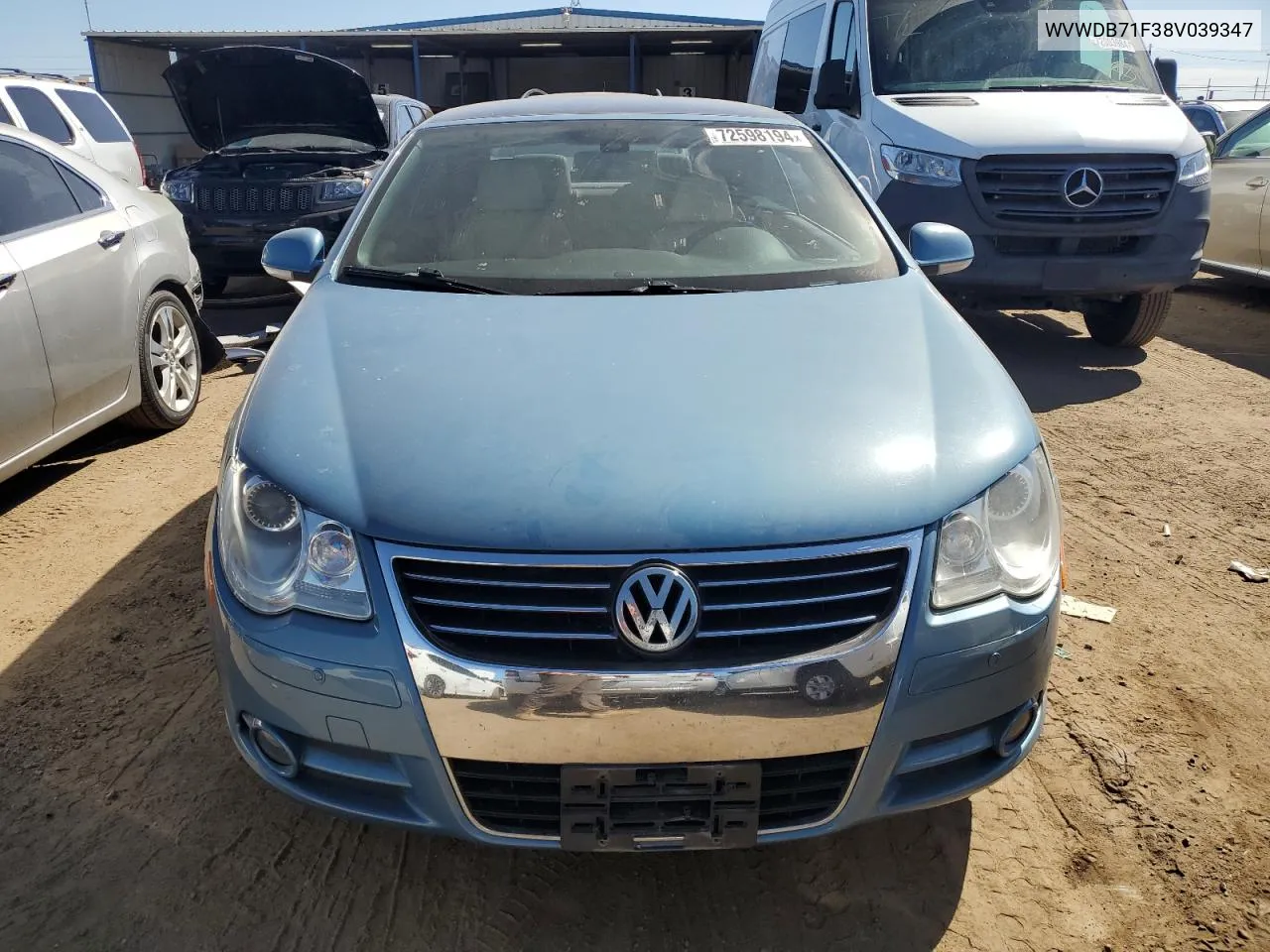 2008 Volkswagen Eos Vr6 VIN: WVWDB71F38V039347 Lot: 72598194