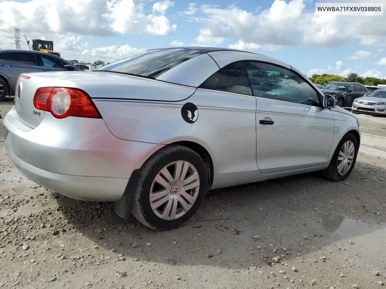 2008 Volkswagen Eos Turbo VIN: WVWBA71FX8V038805 Lot: 77911764