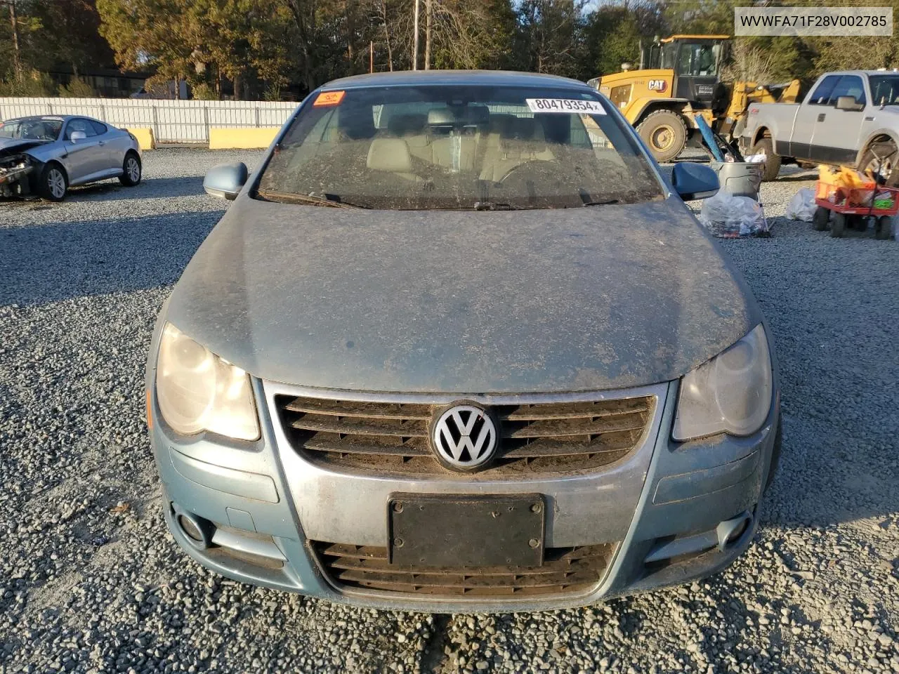 2008 Volkswagen Eos Lux VIN: WVWFA71F28V002785 Lot: 80479354