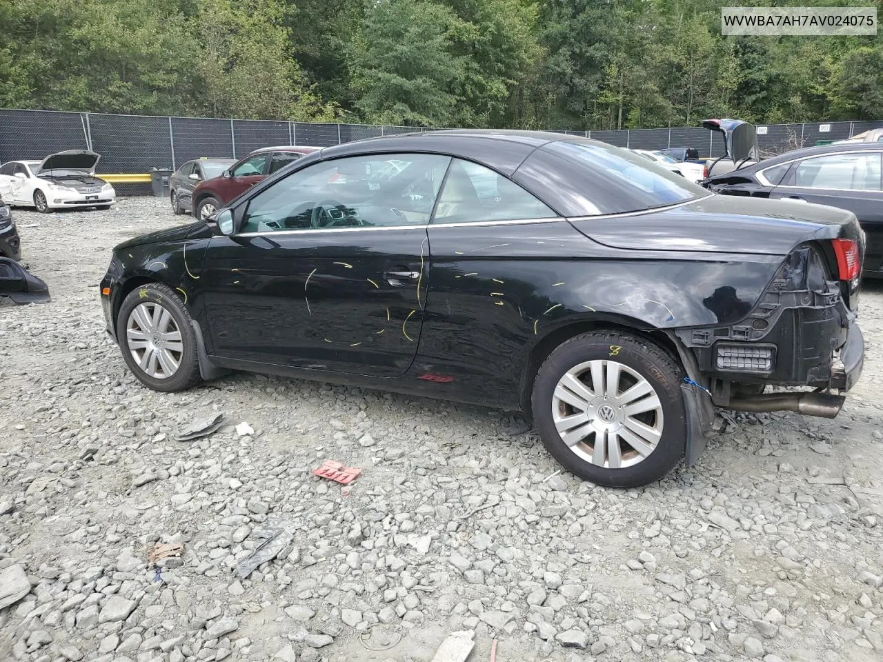 2010 Volkswagen Eos Turbo VIN: WVWBA7AH7AV024075 Lot: 70347294