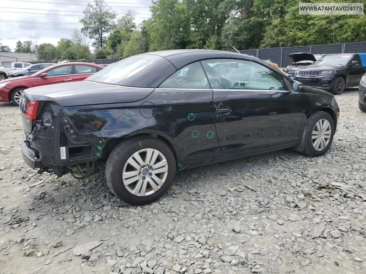 2010 Volkswagen Eos Turbo VIN: WVWBA7AH7AV024075 Lot: 70347294