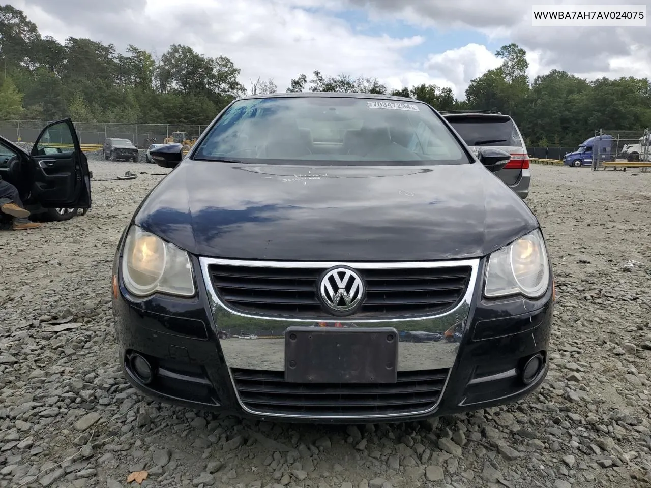 2010 Volkswagen Eos Turbo VIN: WVWBA7AH7AV024075 Lot: 70347294