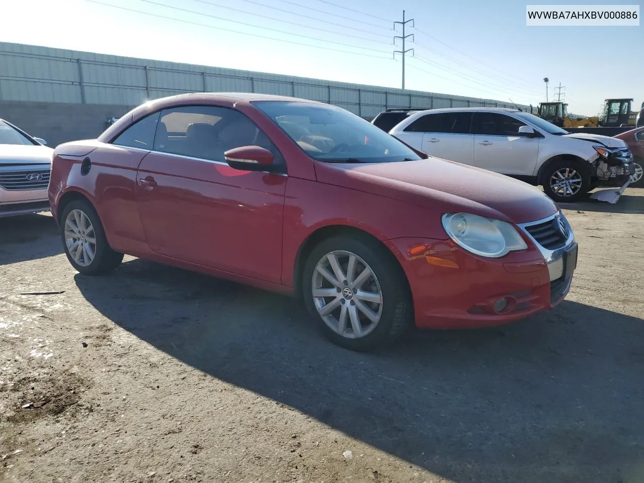 2011 Volkswagen Eos Komfort VIN: WVWBA7AHXBV000886 Lot: 75096224