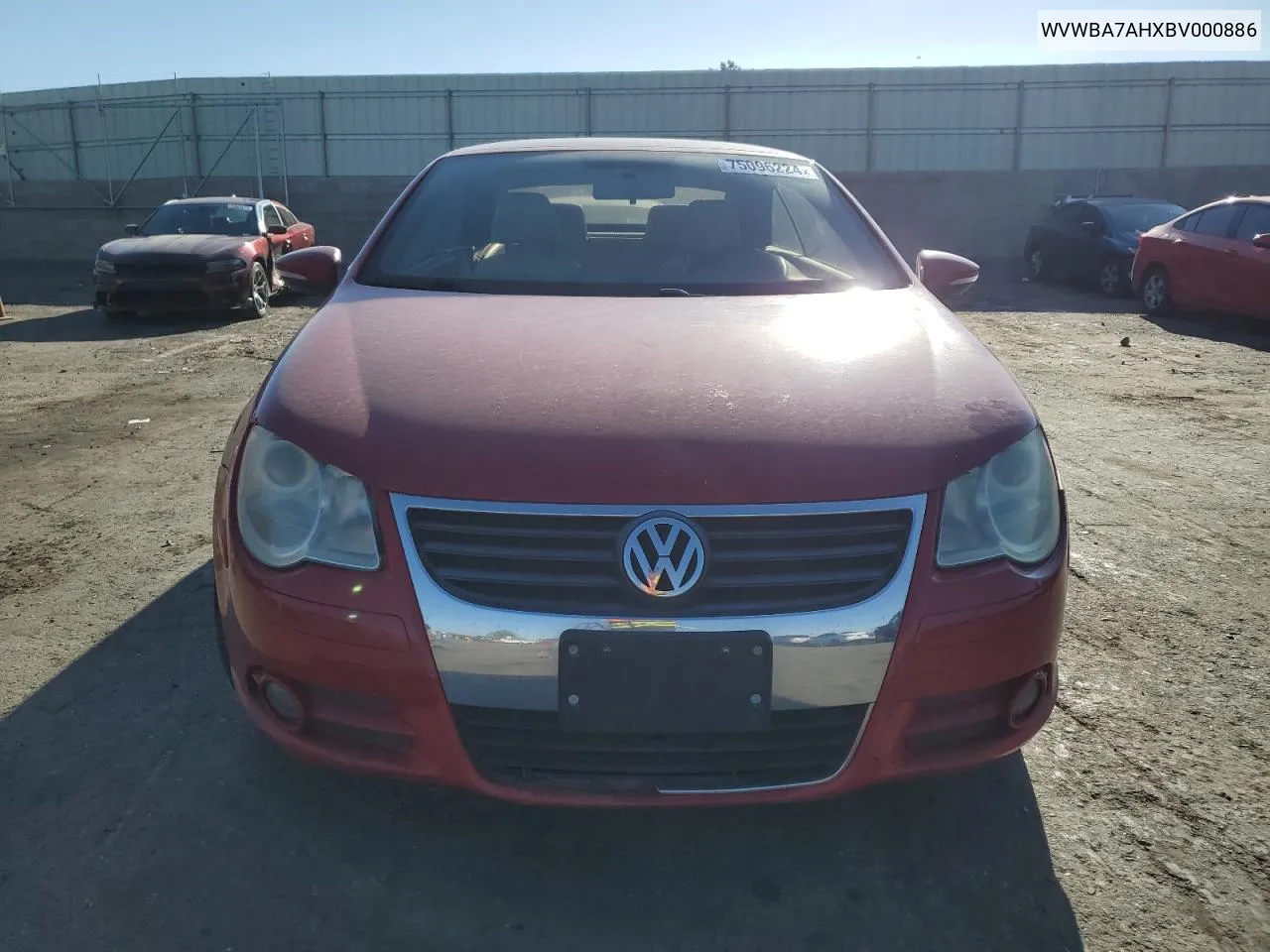 2011 Volkswagen Eos Komfort VIN: WVWBA7AHXBV000886 Lot: 75096224