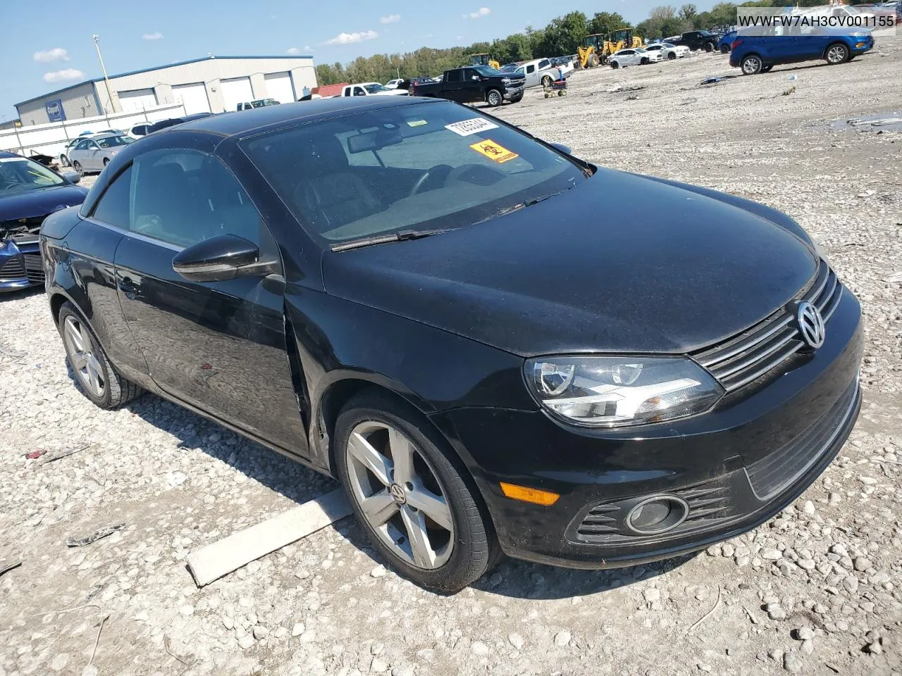 2012 Volkswagen Eos Lux VIN: WVWFW7AH3CV001155 Lot: 72855344