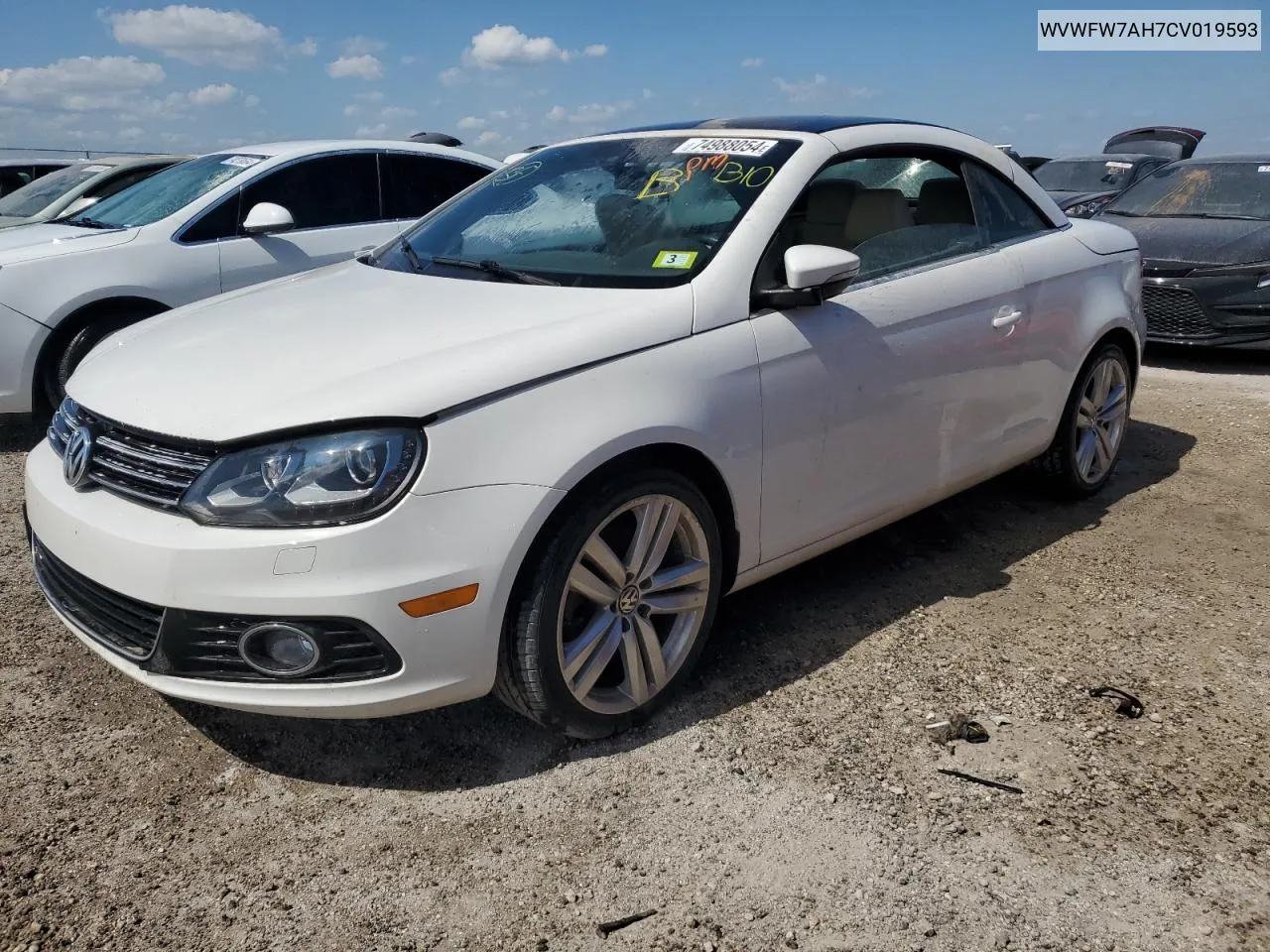 2012 Volkswagen Eos Lux VIN: WVWFW7AH7CV019593 Lot: 74988054